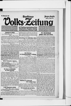 Berliner Volkszeitung vom 04.08.1918