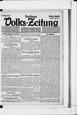 Berliner Volkszeitung vom 06.08.1918