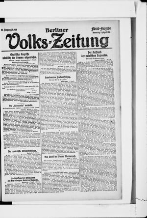 Berliner Volkszeitung vom 08.08.1918