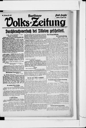 Berliner Volkszeitung vom 12.08.1918