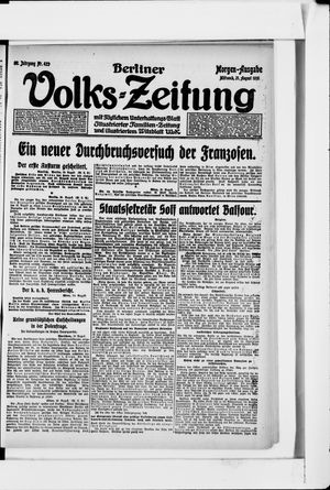 Berliner Volkszeitung vom 21.08.1918