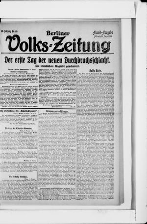 Berliner Volkszeitung vom 21.08.1918