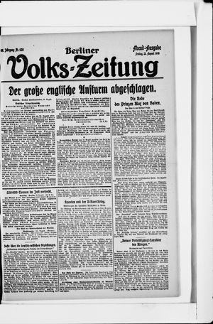 Berliner Volkszeitung vom 23.08.1918