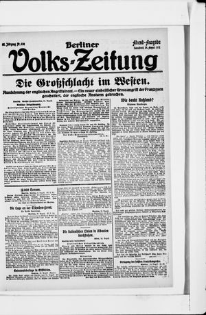Berliner Volkszeitung vom 24.08.1918