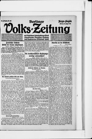 Berliner Volkszeitung on Aug 28, 1918