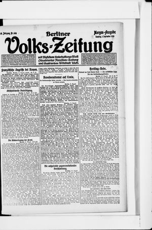 Berliner Volkszeitung vom 01.09.1918