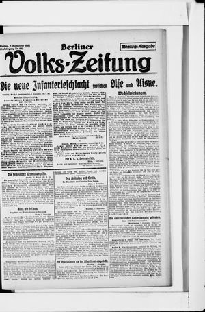 Berliner Volkszeitung vom 02.09.1918