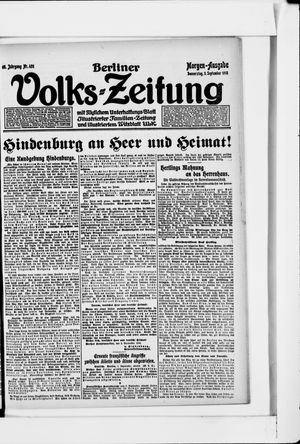 Berliner Volkszeitung vom 05.09.1918