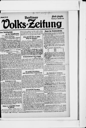 Berliner Volkszeitung vom 12.09.1918