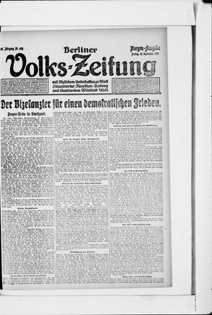 Berliner Volkszeitung vom 13.09.1918