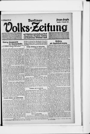 Berliner Volkszeitung on Sep 17, 1918