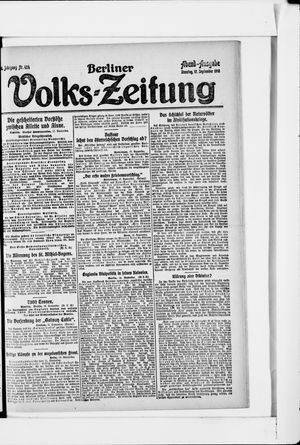 Berliner Volkszeitung vom 17.09.1918