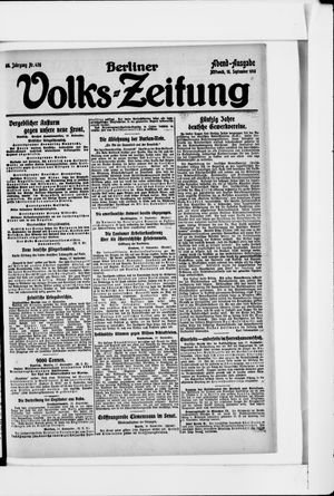 Berliner Volkszeitung vom 18.09.1918
