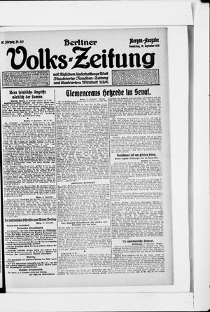 Berliner Volkszeitung vom 19.09.1918