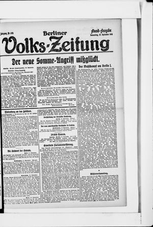 Berliner Volkszeitung vom 19.09.1918