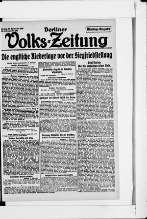 Berliner Volkszeitung vom 23.09.1918