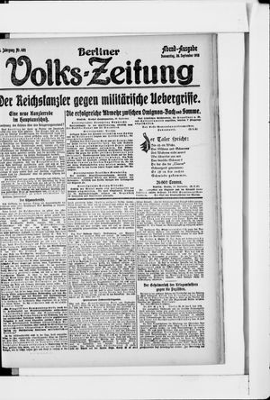 Berliner Volkszeitung vom 26.09.1918