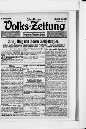 Berliner Volkszeitung vom 04.10.1918