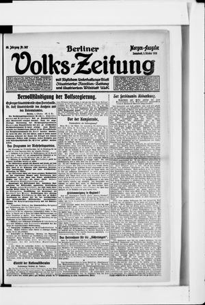 Berliner Volkszeitung vom 05.10.1918