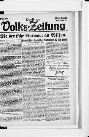 Berliner Volkszeitung vom 21.10.1918