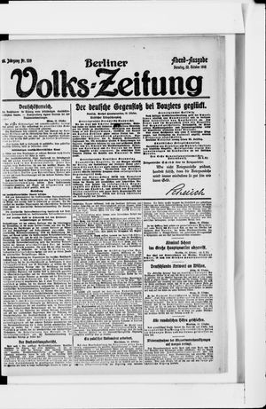 Berliner Volkszeitung vom 22.10.1918