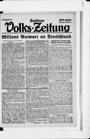 Berliner Volkszeitung vom 24.10.1918