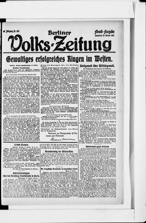 Berliner Volkszeitung vom 26.10.1918