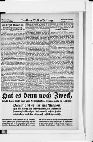 Berliner Volkszeitung on Oct 27, 1918