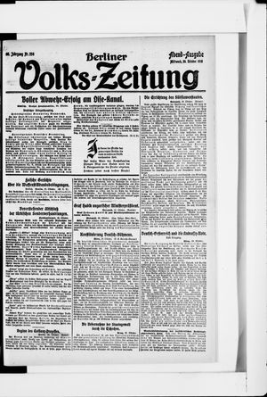 Berliner Volkszeitung on Oct 30, 1918