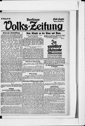 Berliner Volkszeitung vom 04.11.1918