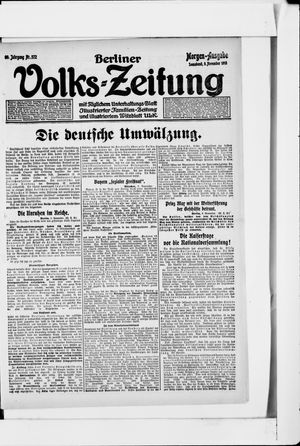 Berliner Volkszeitung vom 09.11.1918