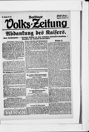 Berliner Volkszeitung vom 09.11.1918