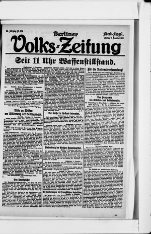 Berliner Volkszeitung vom 11.11.1918
