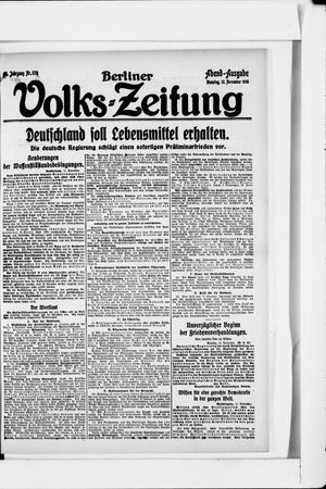 Berliner Volkszeitung vom 12.11.1918
