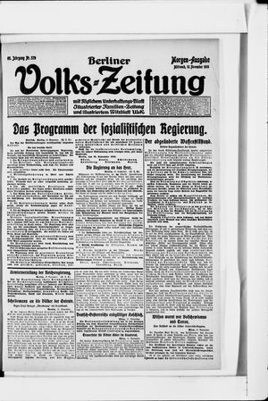 Berliner Volkszeitung vom 13.11.1918