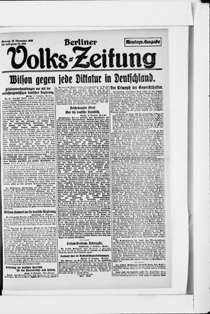 Berliner Volkszeitung vom 18.11.1918