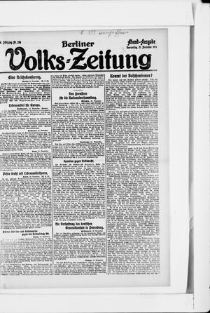 Berliner Volkszeitung vom 21.11.1918