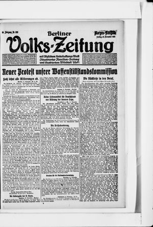 Berliner Volkszeitung vom 22.11.1918
