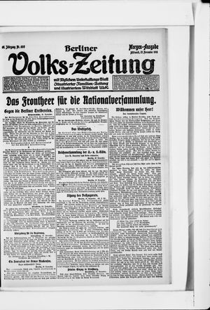 Berliner Volkszeitung vom 27.11.1918