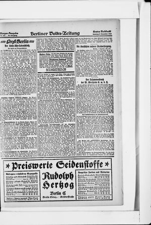 Berliner Volkszeitung vom 08.12.1918