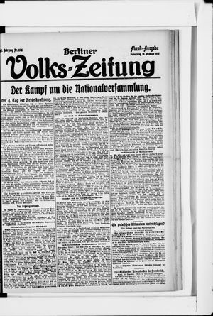 Berliner Volkszeitung vom 19.12.1918