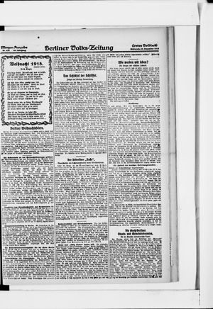 Berliner Volkszeitung vom 25.12.1918