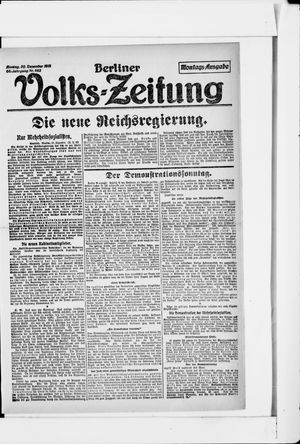 Berliner Volkszeitung vom 30.12.1918