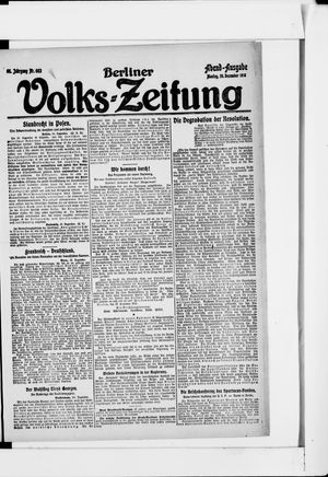 Berliner Volkszeitung vom 30.12.1918