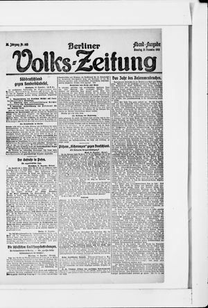Berliner Volkszeitung vom 31.12.1918