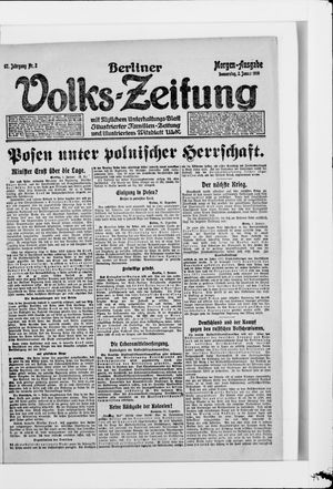 Berliner Volkszeitung vom 02.01.1919