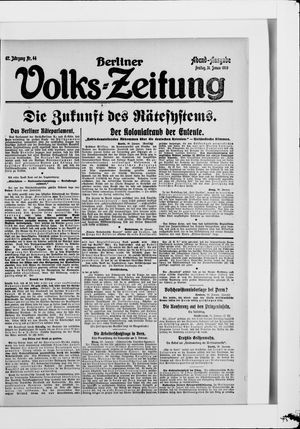 Berliner Volkszeitung on Jan 31, 1919