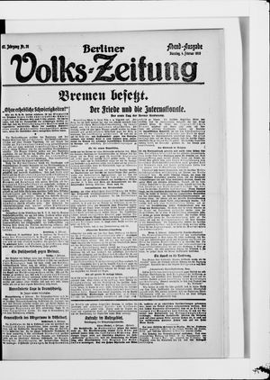 Berliner Volkszeitung vom 04.02.1919