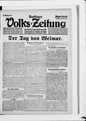 Berliner Volkszeitung on Feb 6, 1919