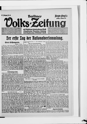 Berliner Volkszeitung vom 07.02.1919